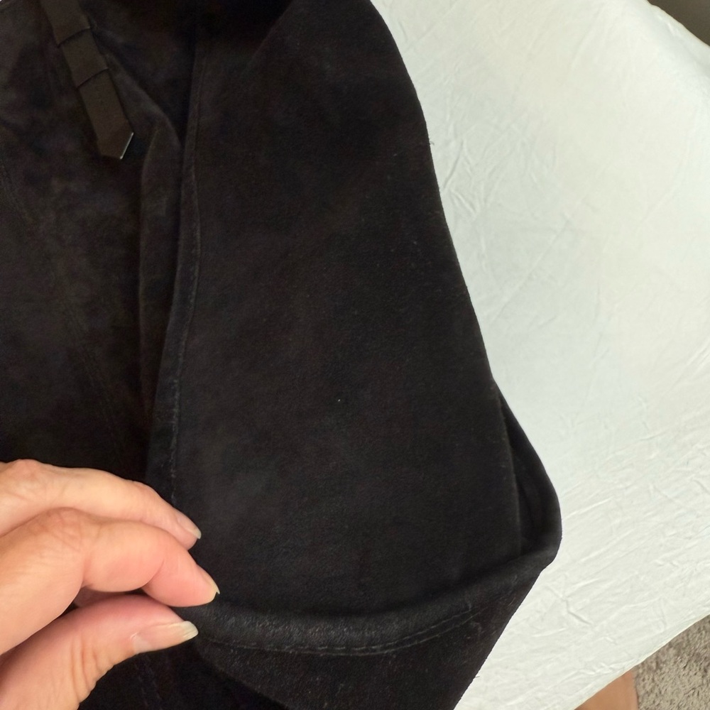 Zara Black Suede Hobo Tote - Picture 3 of 3
